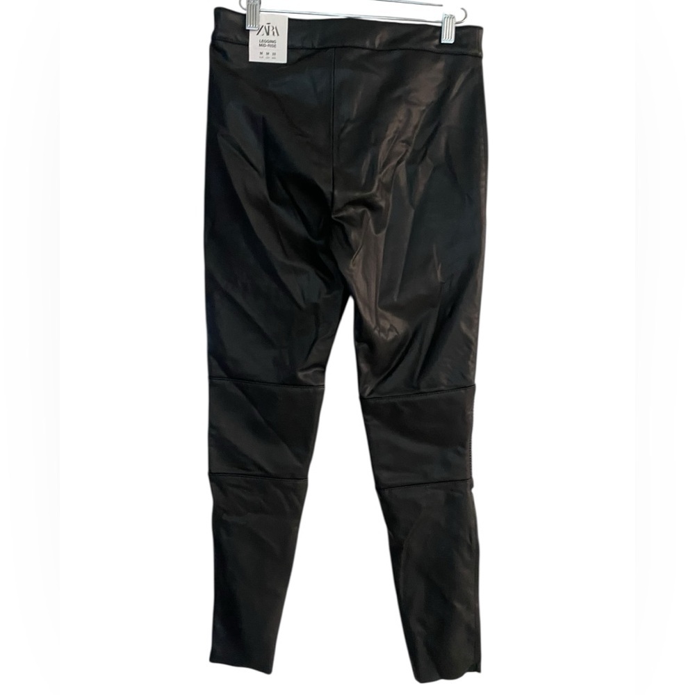 Zara Faux Leather Moto Legging – Mid Rise – Size M - Picture 5 of 9